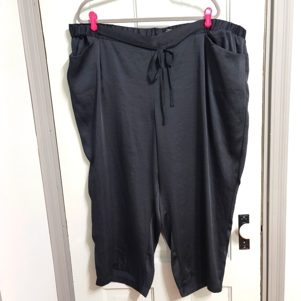 Lane Bryant Pull-On Satin Wide Leg Crop  Pant